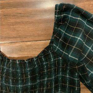 Plaid Green Blouse